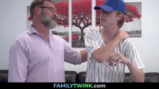 Dad Massages son after Baseball Game - FAMILYTWINK.com