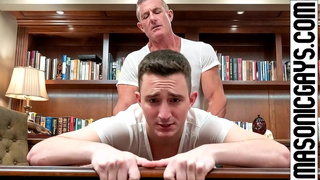 Master Matthew Figata ordered twink Tyler Tanner to come to his office for some talking. Matthew asked Tyler to bend over for him to see his white ass
